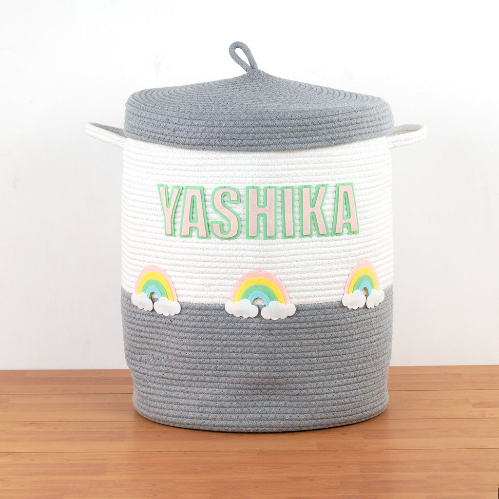Rainbow Grey Lid Basket