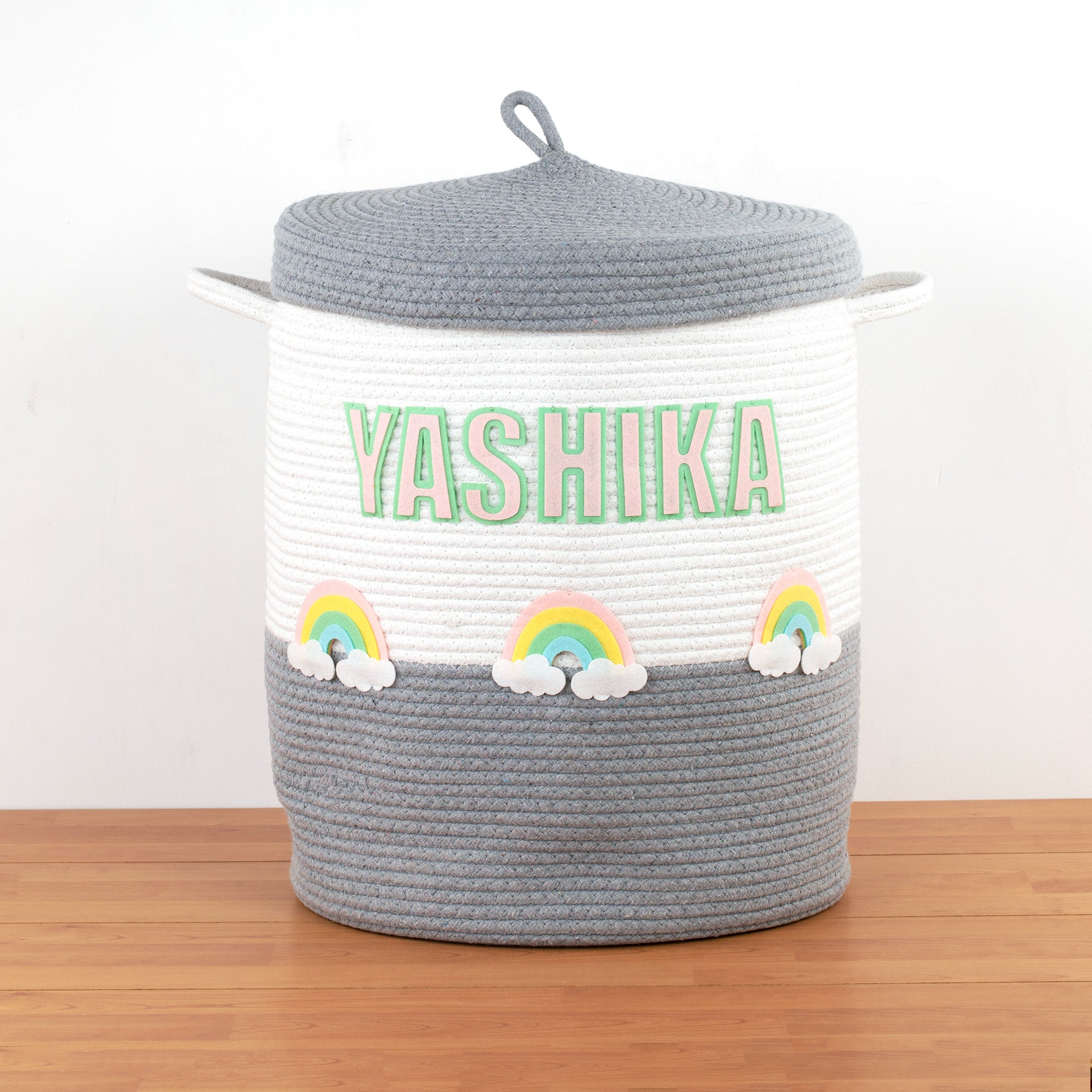 Rainbow Grey Lid Basket