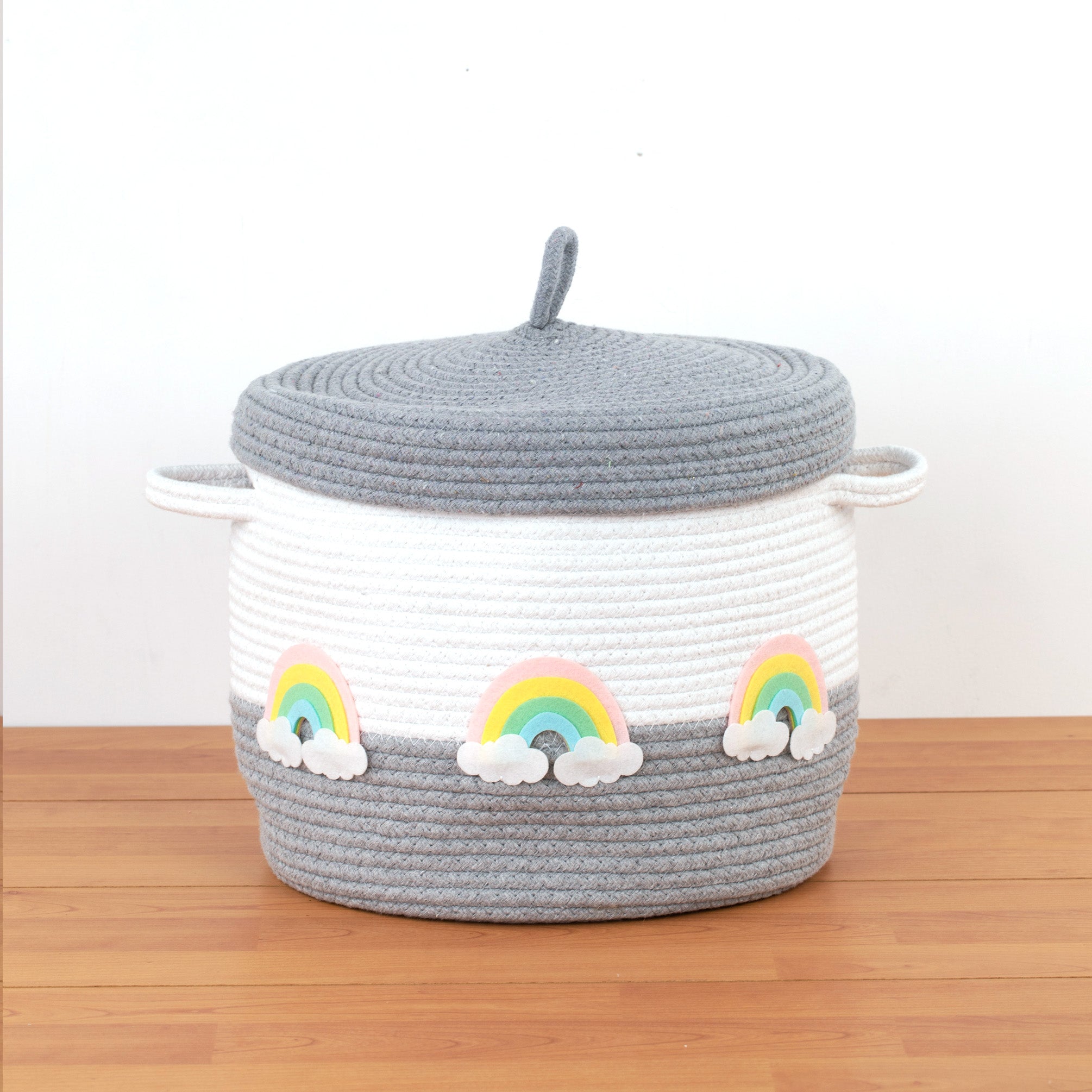 Rainbow Grey Lid Basket