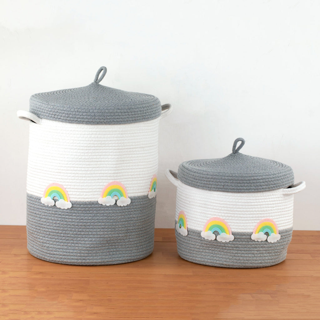 Rainbow Grey Lid Basket