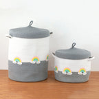 Rainbow Grey Lid Basket