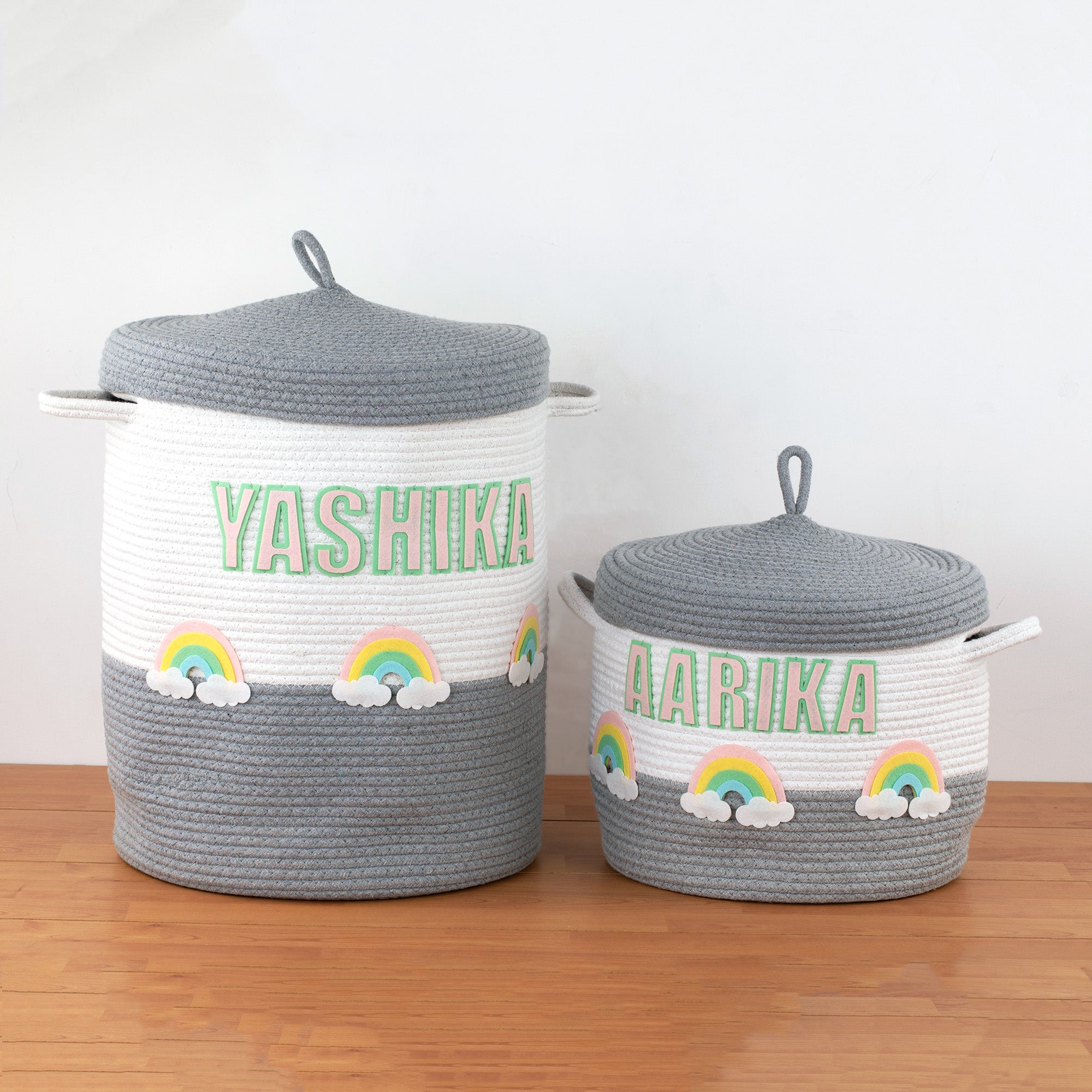 Rainbow Grey Lid Basket
