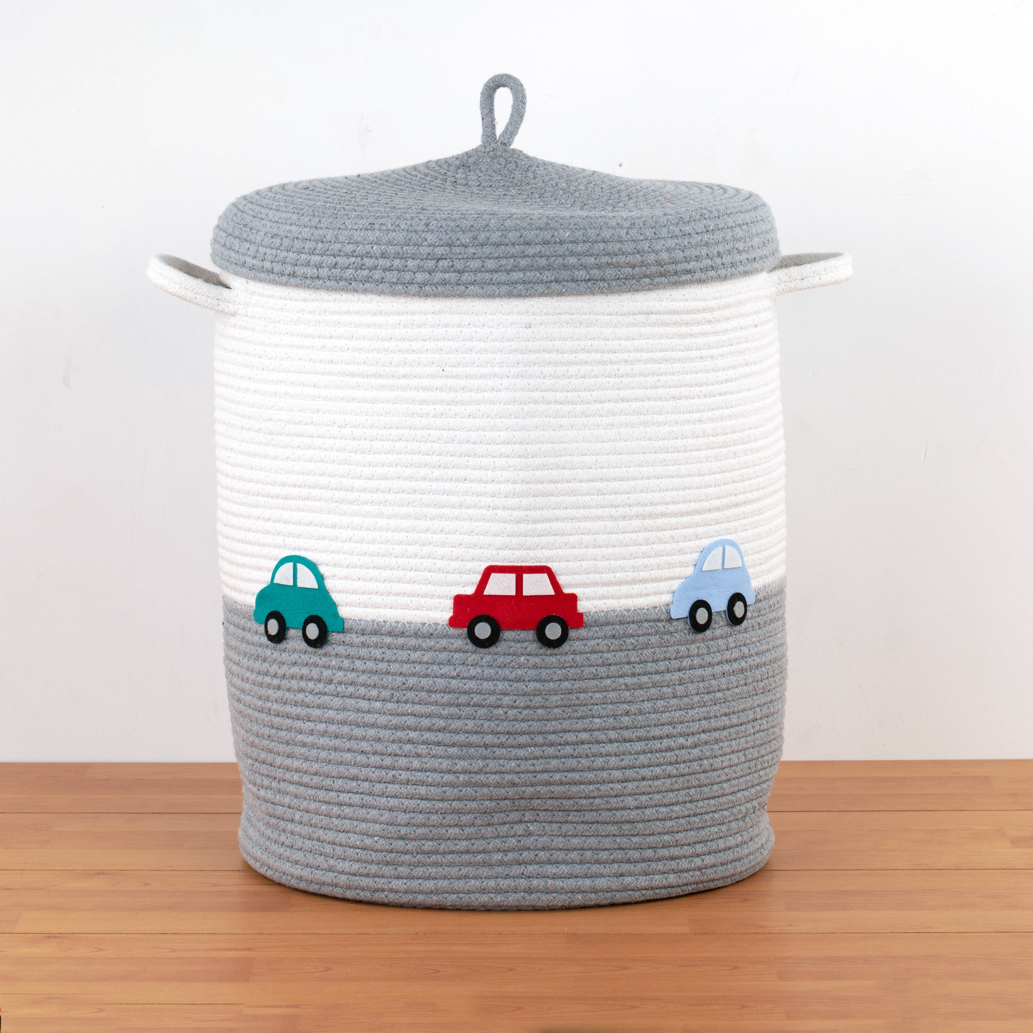 Little Cars Grey Basket