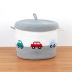 Little Cars Grey Basket