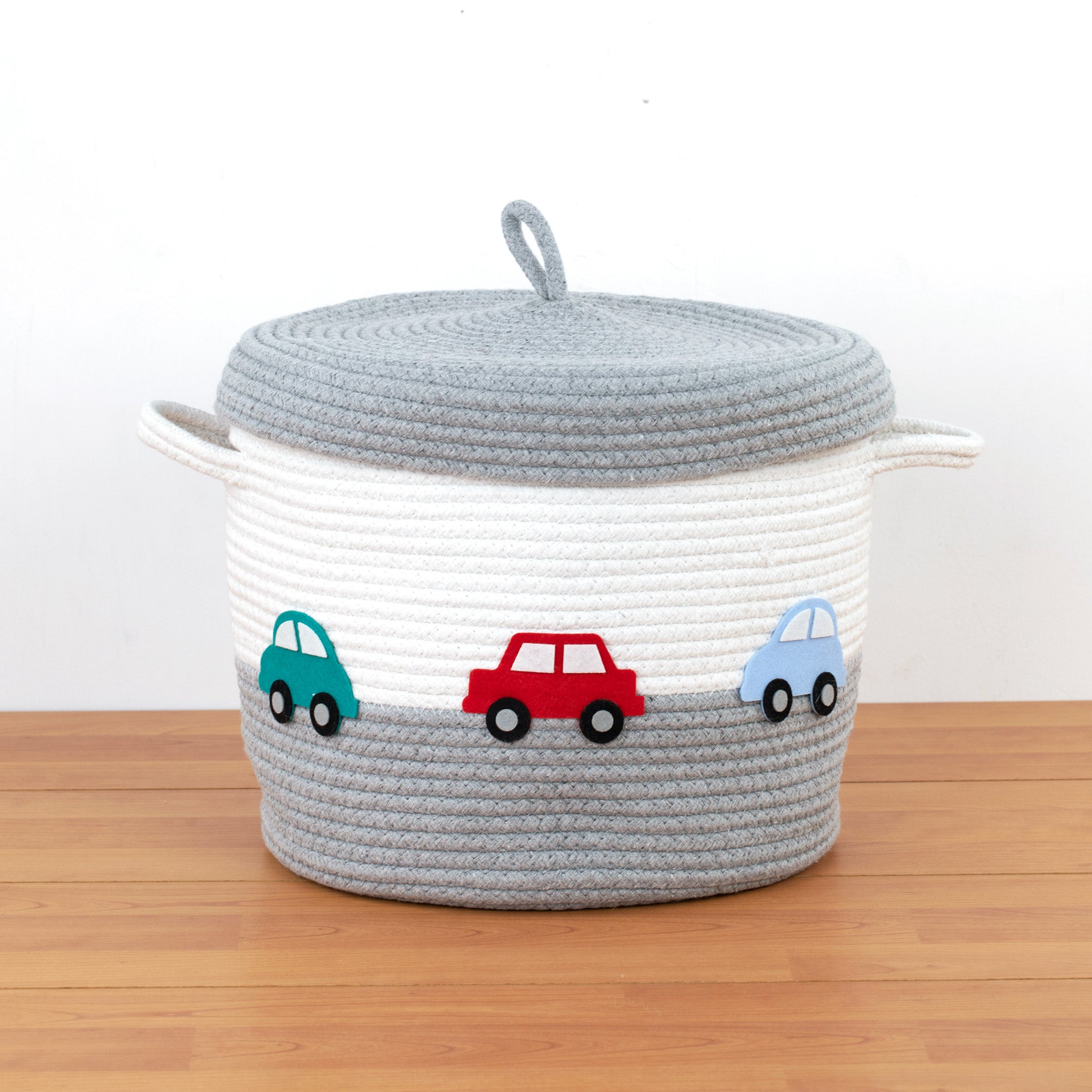 Little Cars Grey Basket