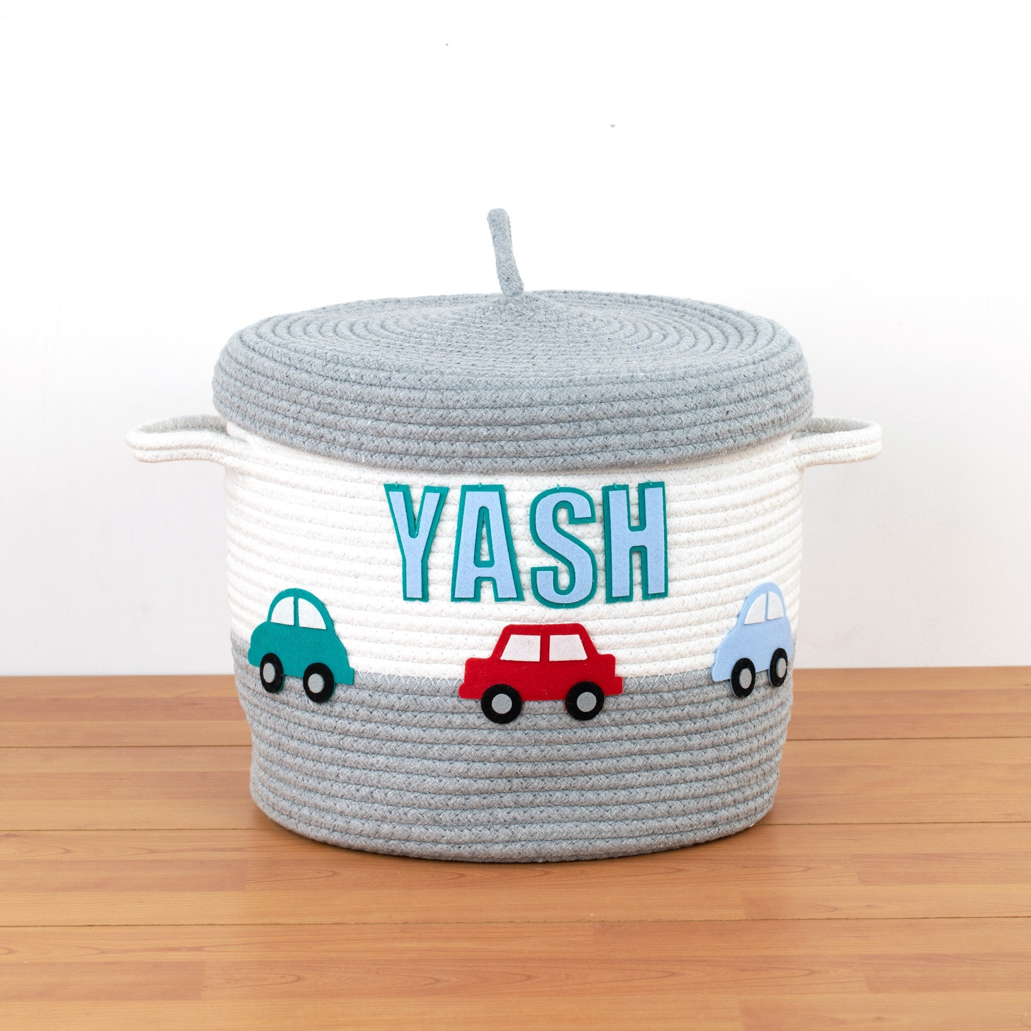Little Cars Grey Basket