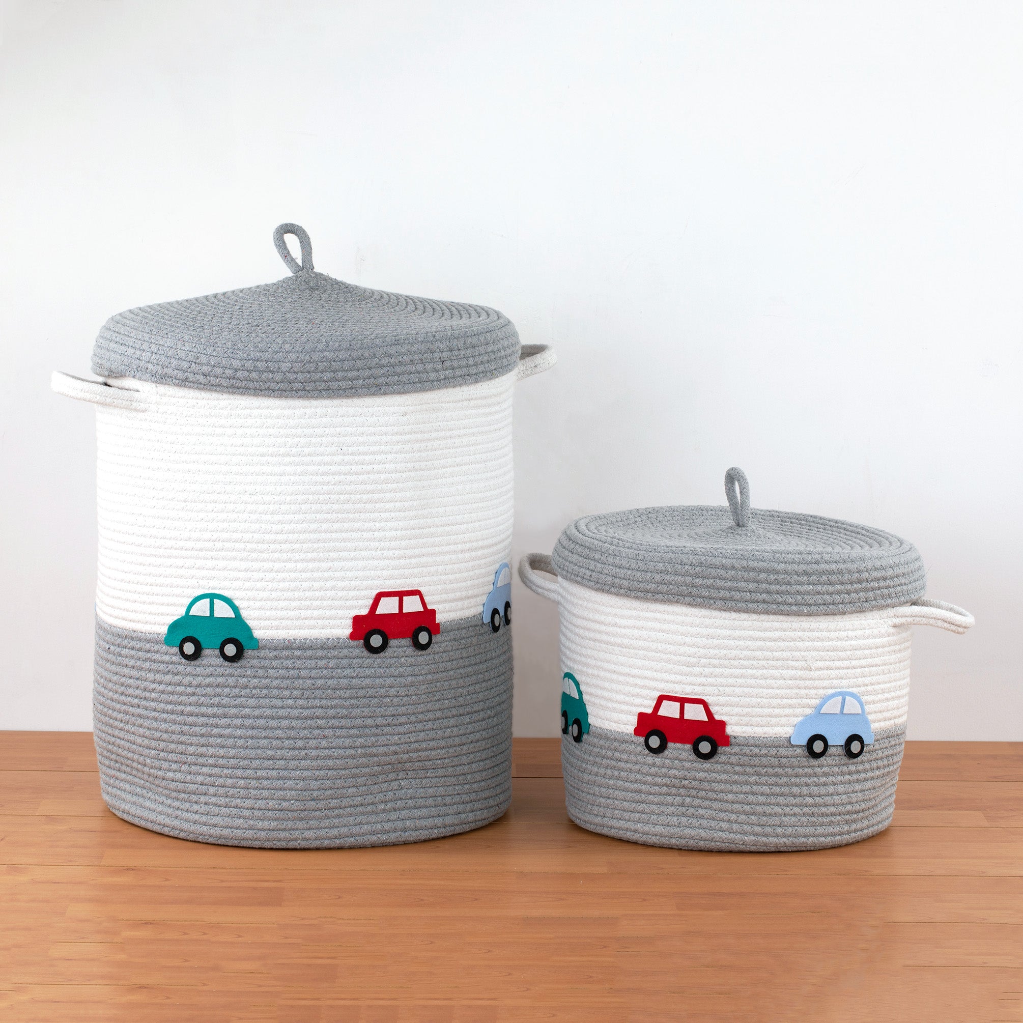 Little Cars Grey Basket