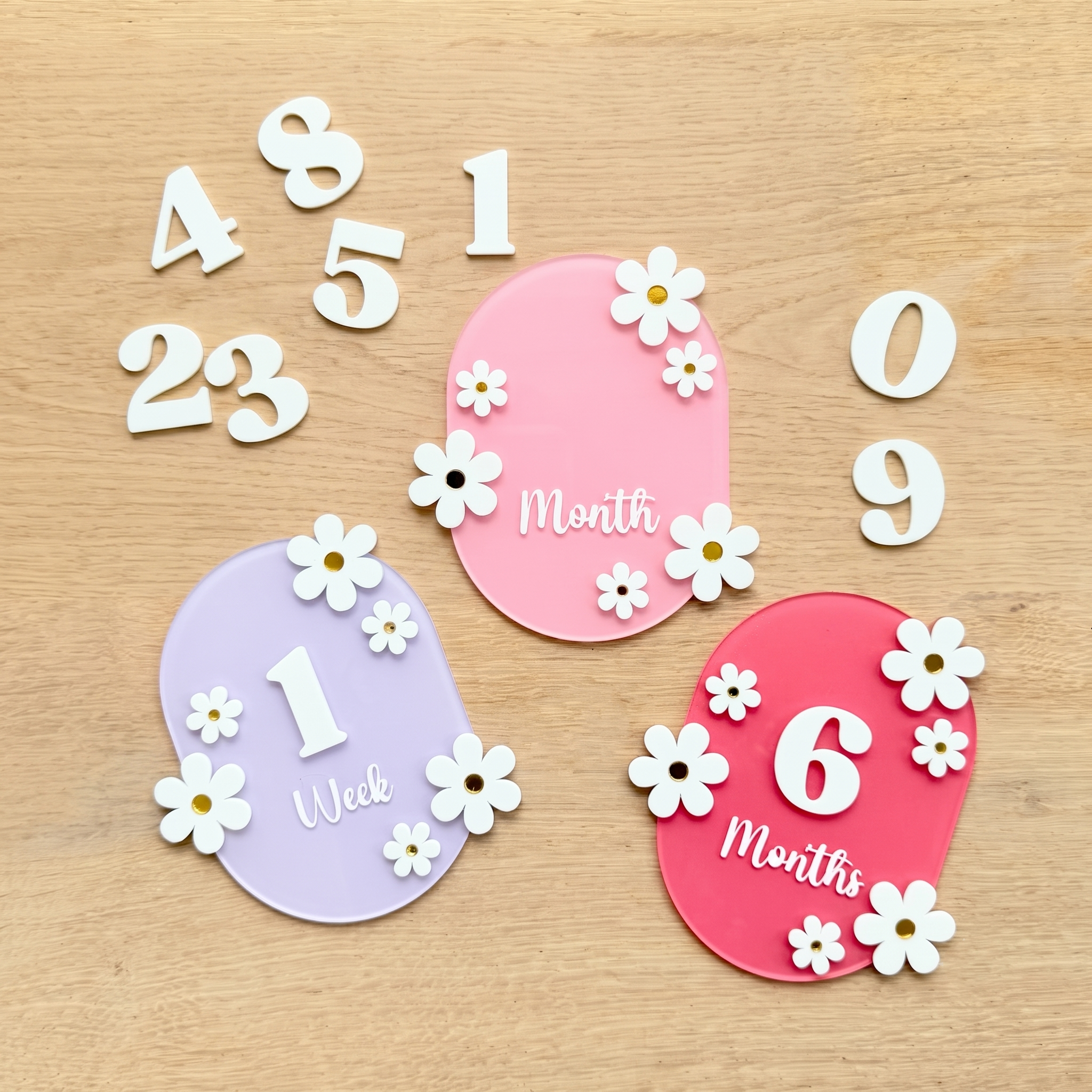 Wildflower Baby Milestone Plaques