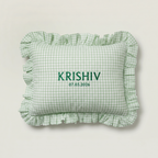 Gingham Ruffle Cushion