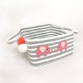 Grey White Striped Basket