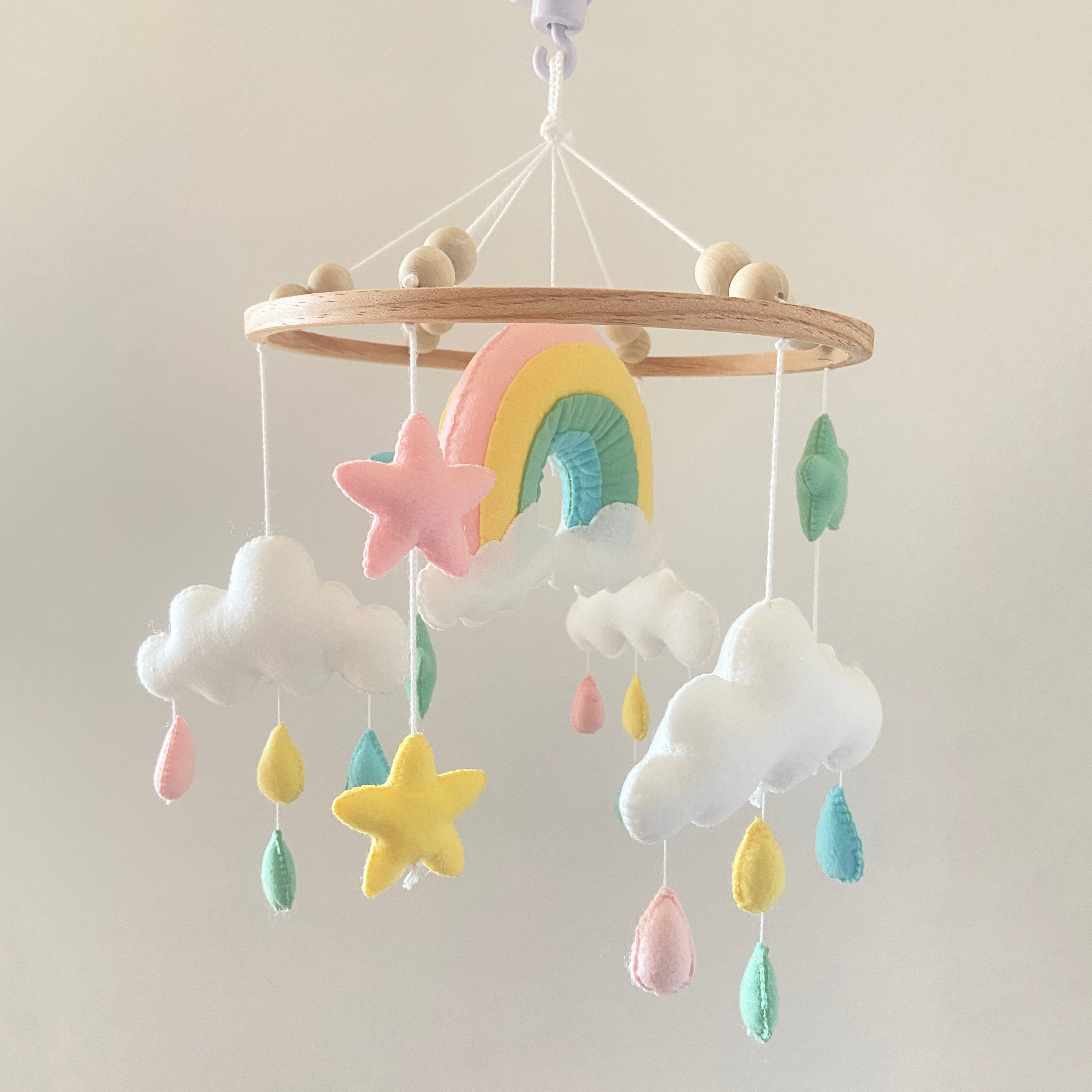Rainbow Cloud Cot Mobile