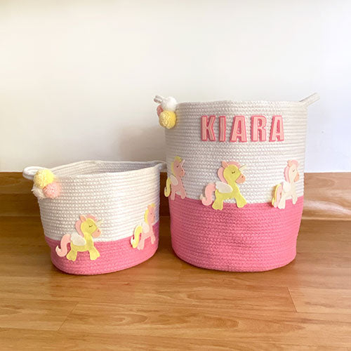 Little Unicorn Pink Basket