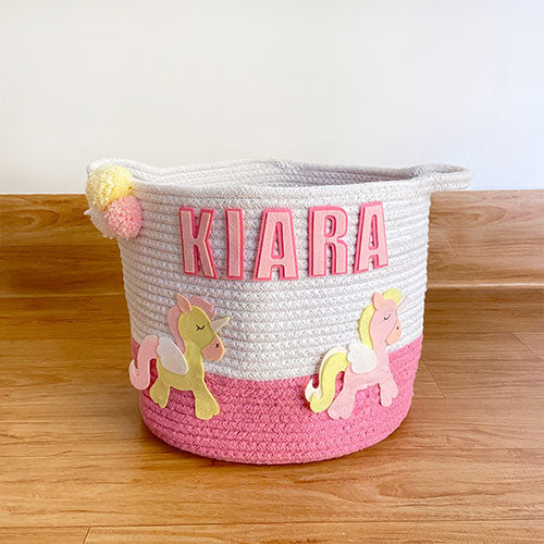 Little Unicorn Pink Basket