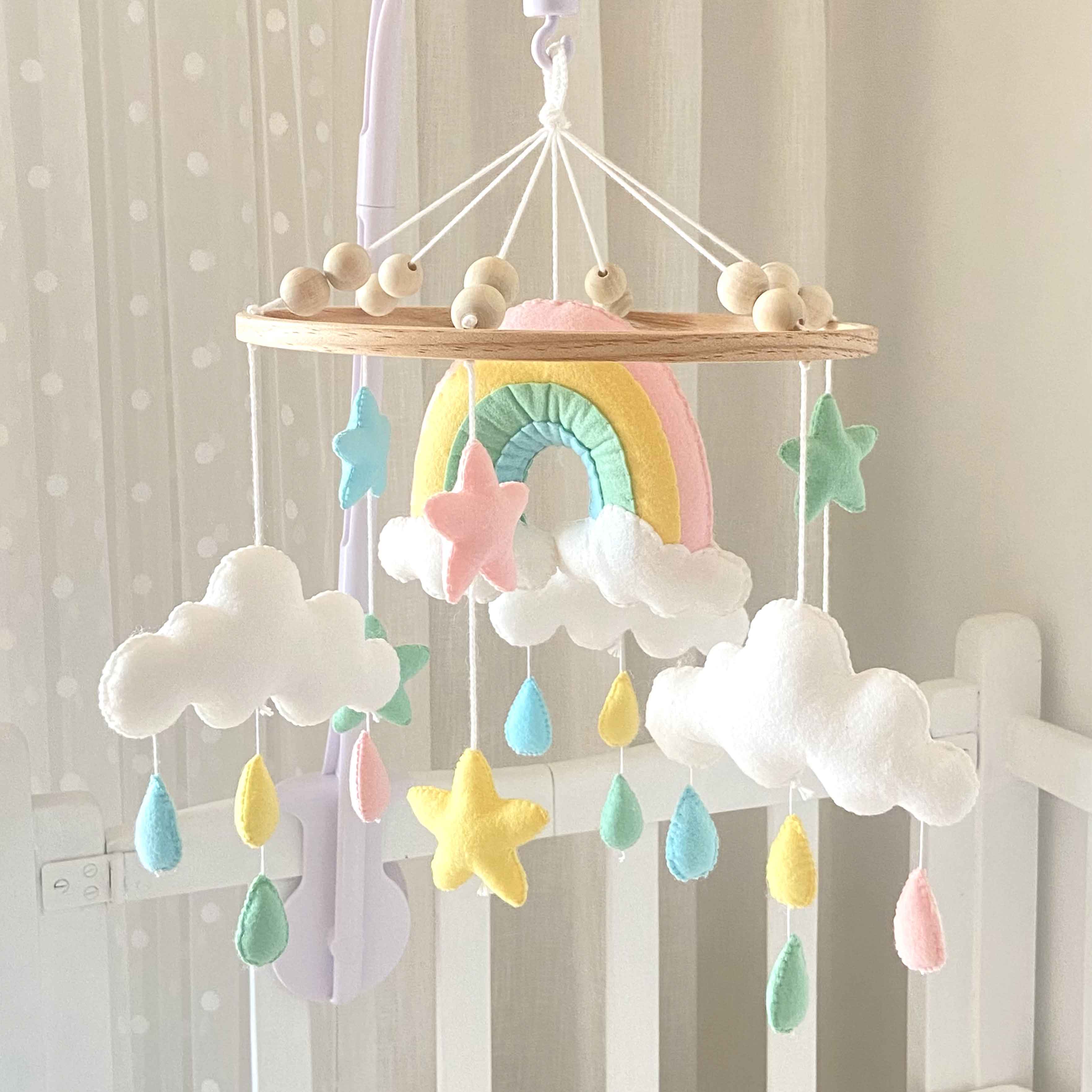 Rainbow Cloud Cot Mobile